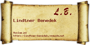 Lindtner Benedek névjegykártya